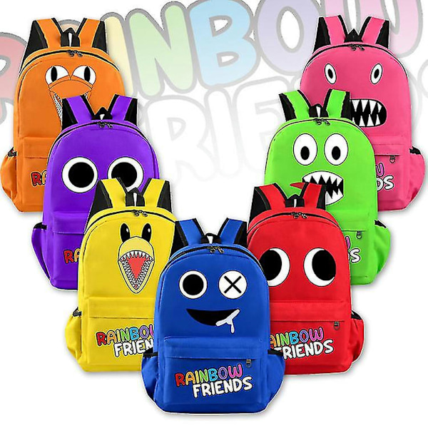 Rainbow Friends trykt ryggsekk, uformell skolesekk for ungdomsskoleelever, SHZNV Red