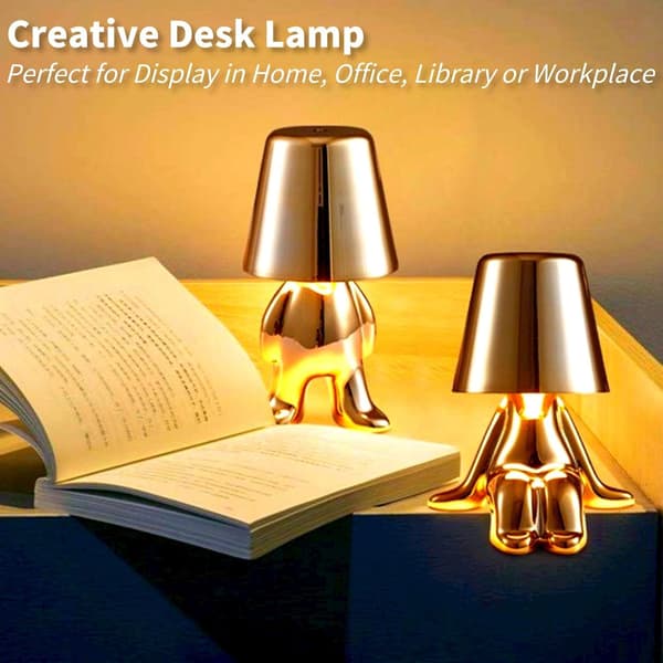 Trådløs bordlampe til sengebord, USB genopladelig, Touch Control, 3 lystilstande (C/sølv)