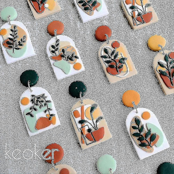 126 st Polymer Clay Cutters Set för örhängetillverkning med örhängskort och krokar