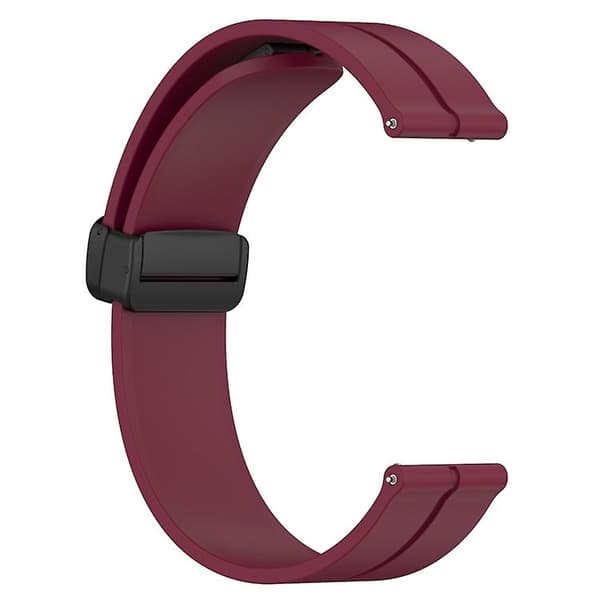 For Garmin Forerunner 55 20mm ensfarget magnetisk lås silikonklokkerem Wine Red