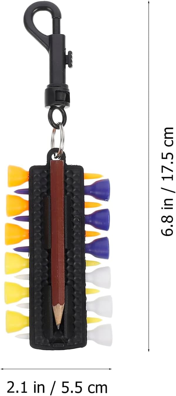 Golf Tee Holder Sæt med Tees, Markører, Divot Tool og Blyant