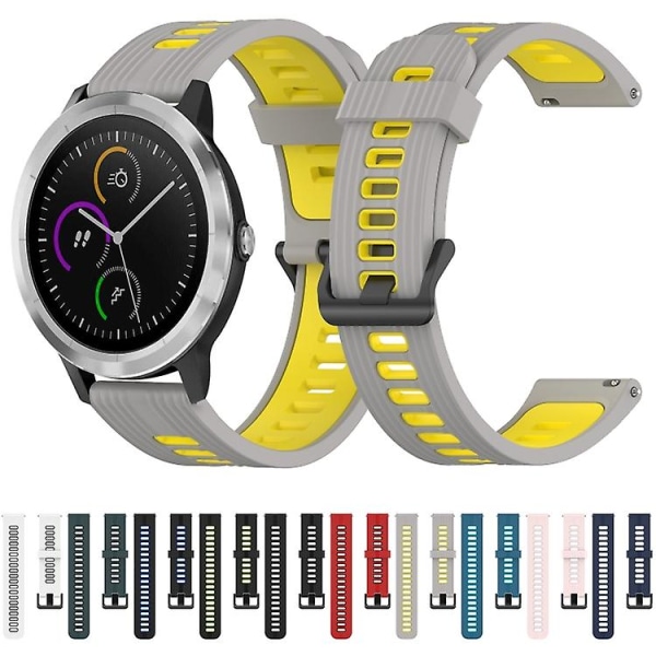 Garmin Vivoactive3 20 mm pystykuvioiselle kaksiväriselle watch White-Black