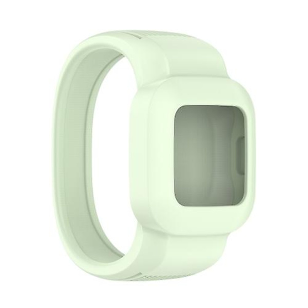 För Garmin Vivofit Jr3 No Buckle Silicone Pure Color Watch Band Green
