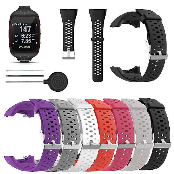 Polar M400 / M430 Träningsklocka Watch Silikon Svart white