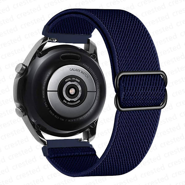 20 mm 22 mm bånd til Samsung Galaxy Watch 4/classic/3/5/pro/active 2 Gear S3 Elastic Nylon Loop Huawei Watch Gt 2 2e 3 Pro Strap midnight blue 22mm