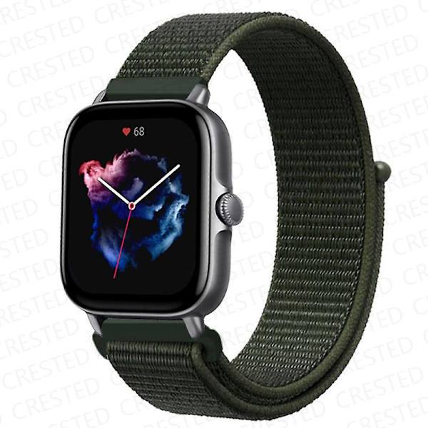 20 mm 22 mm watch för Amazfit Gts/2/2e/4/3/mini Gtr 4/2/3/ pro 47 mm Stratos 3 nylon Pulseira Correa Amazfit bipsband Army Green 16 20mm