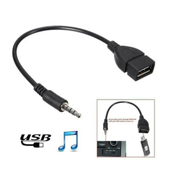 3,5 mm:n uros AUX-liitin USB 2.0 -liittimeen A-naaras OTG-kaapelimuunninsovitin C2L0