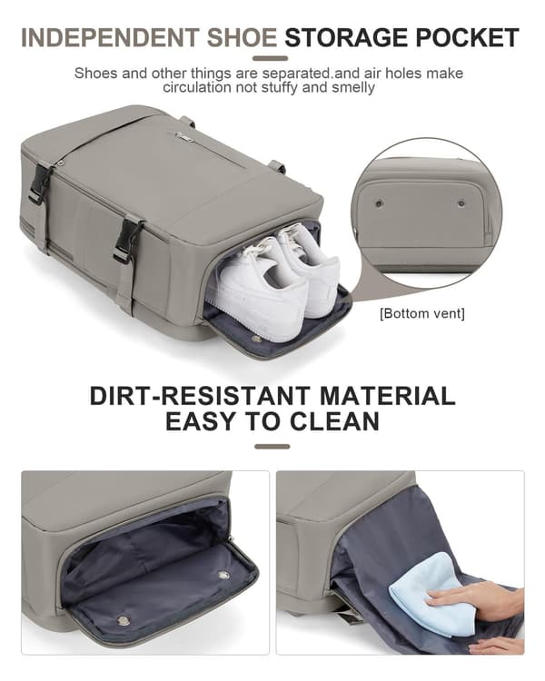Stor Reseryggsäck Multifunktionell Kabinväska Ryggsäck Mintgrå