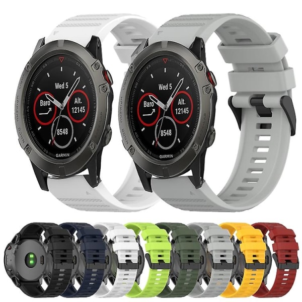 Til Garmin Fenix ​​3 Hr 26 mm horisontal tekstur silikone urrem med værktøj til fjernelse Black