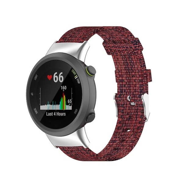 For Garmin Forerunner 45 / 45s / Swim 2 Universal Nylon Canvas Watch Band Wine Red