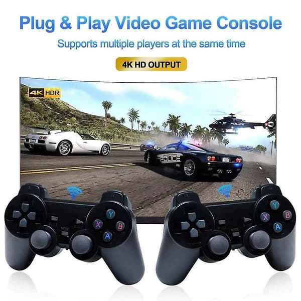 X2 Plus Game Stick Retro Console Dobbel trådløs kontroller 128gb 40000+ spill
