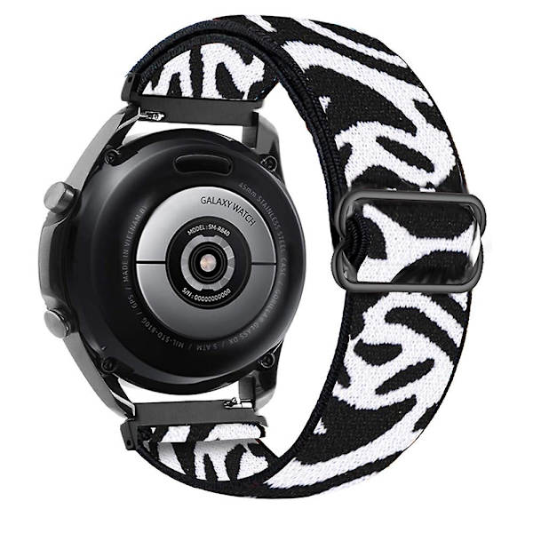 20 mm 22 mm bånd til Samsung Galaxy Watch 4/classic/3/5/pro/active 2 Gear S3 Elastic Nylon Loop Huawei Watch Gt 2 2e 3 Pro Strap Zebra white 22mm