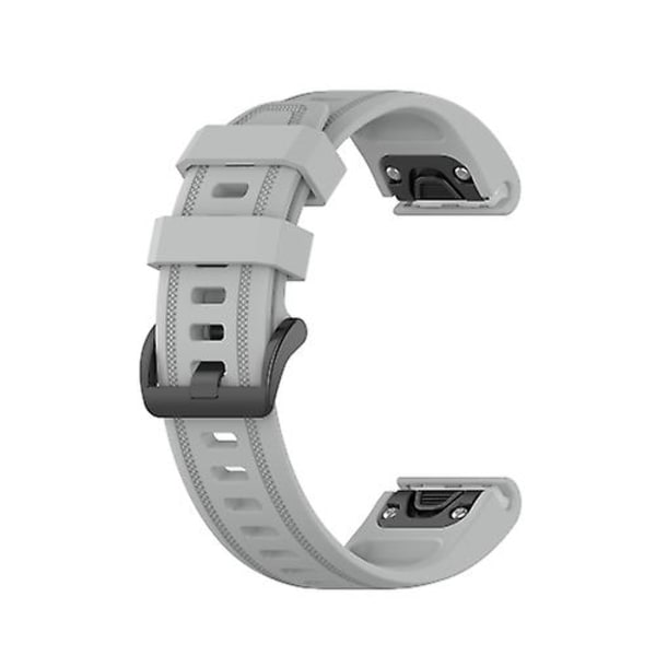Til Garmin Fenix ​​7s 20 mm ensfarvet silikone Quick Release Urbånd Gray