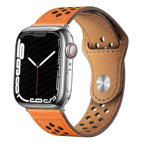 Skinnrem for Apple Watch-bånd 49 mm 44 mm 40 mm 45 mm 41 mm 42 mm 38 mm Correa-armbånd Iwatch Series 3 4 5 6 Se 7 8 Ultra Strap Orange 42mm 44mm 45mm 49mm