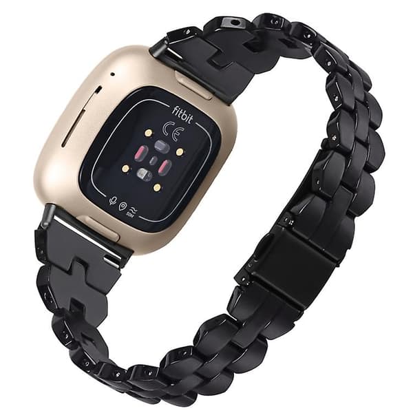 Til Fitbit Versa 3 / Sense Universal Rhombus Resin Watch Band Black