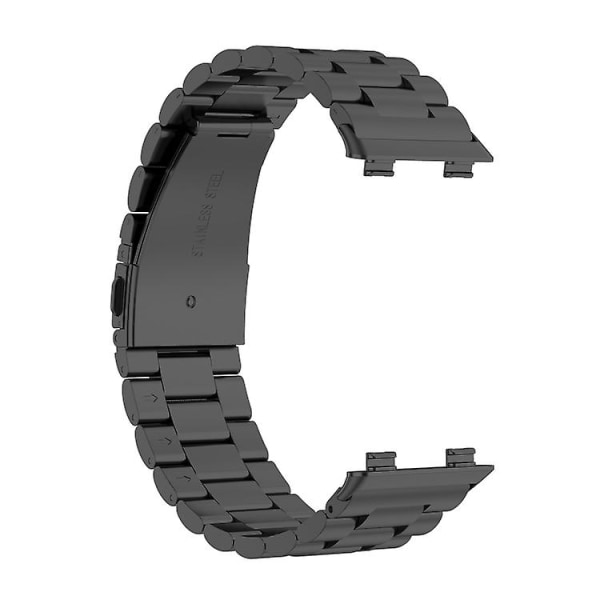 For Oppo Watch 2 42 mm klokkerem i rustfritt stål med tre perler Black