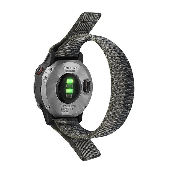 Til Garmin Fenix ​​7x krog og løkke fastener nylon urbånd Black Grey