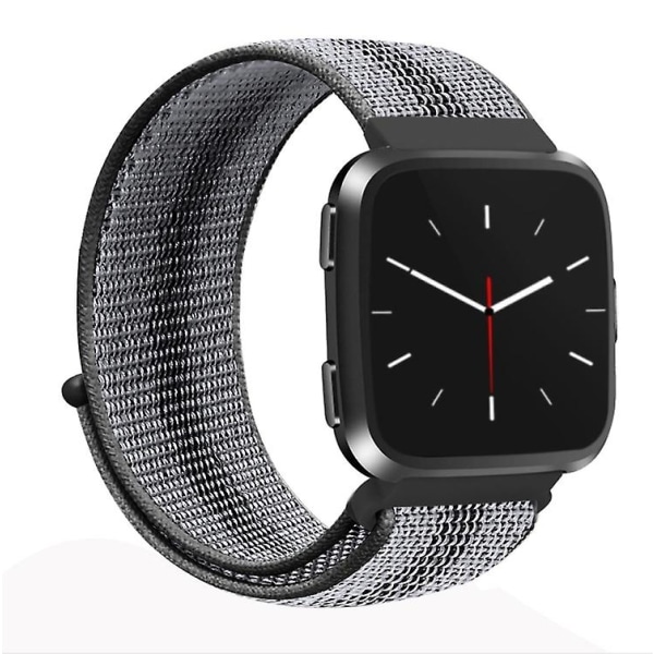 For Fitbit Versa 1 / 2 universal klokkerem i nylon Black Stripe