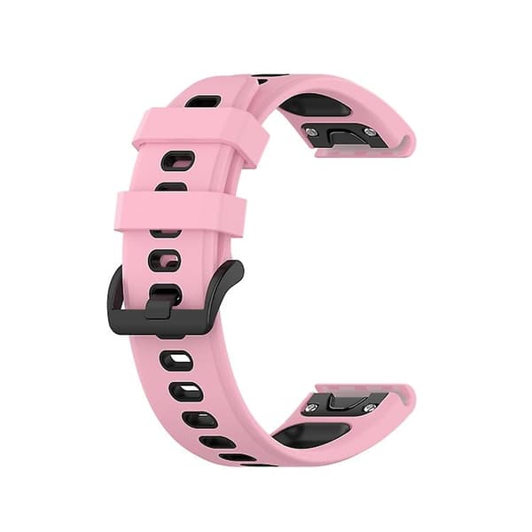 22 mm Quick Release To-farve Silikone Urrem Til Garmin Fenix ​​7 / Epix Pink Black