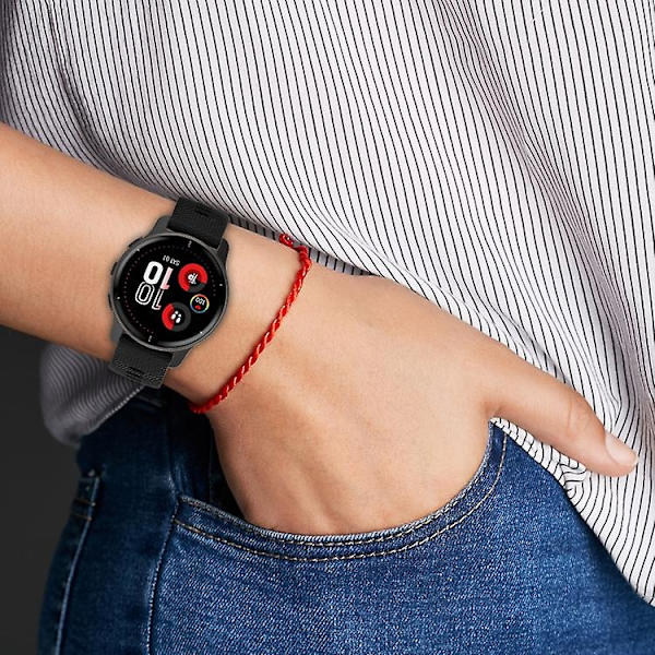 Til Garmin Venu 2plus 20mm Cross Textured Silicone Watch Band Red