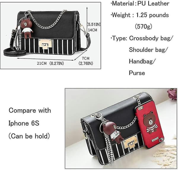 Gz Crossbody-väska axelväska för kvinnor läder små plånböcker handväskor mode