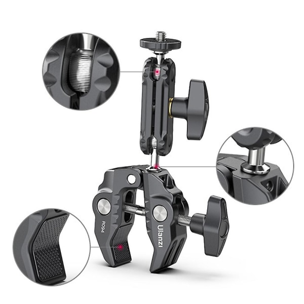 Super Clamp Camera Clamp Mount Monitor 360∼ Ballhead Magic Arm Double Ball Head Adapteri