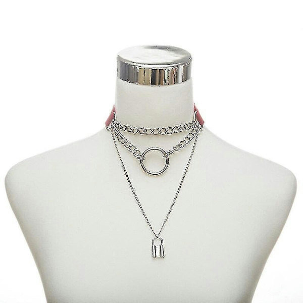 Egirl Choker Halskæde Lås Gotisk Halskæde Punk Goth Smykker Harajuku Stil Sort Choker Emo Grunge Æstetiske Tilbehør