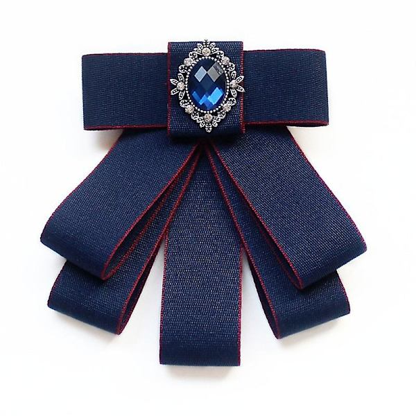 Modebåndssløjfe Formel fest Håndlavet slips Rhinsten Krystal Broche Pin Luksus Justerbare Bukser til bryllup Blue red