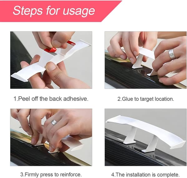 3 stk. Mini Spoiler Vinger til Bil, 6,7 tommer Universal Auto Bagklap Vinger