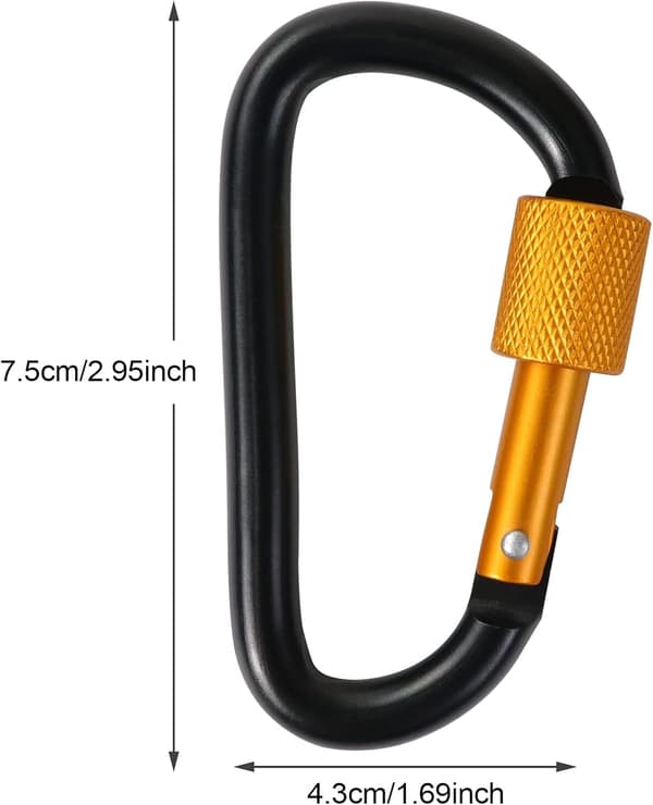 2,95-tums D-Ring Skruvspännlåsande Karabiner (3 delar)