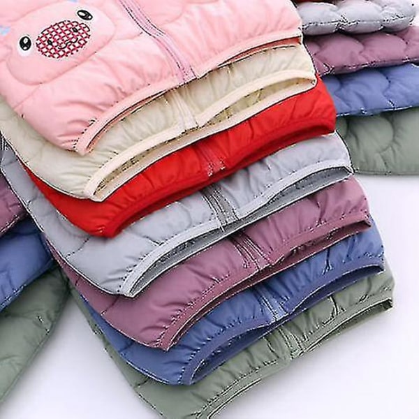 Børne Puffer Jakke Vinter Hætte Frakke Vatteret Jakke Letvægts Ydertøj green 80cm