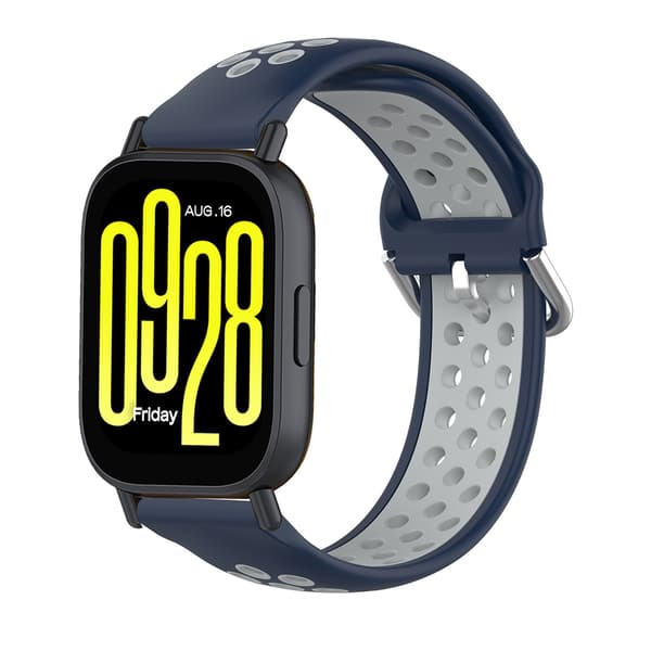 Rem for Xiaomi Redmi Watch 5 Active/watch 5 Lite 22mm Tofarget pustende silikonrem (blå grå)
