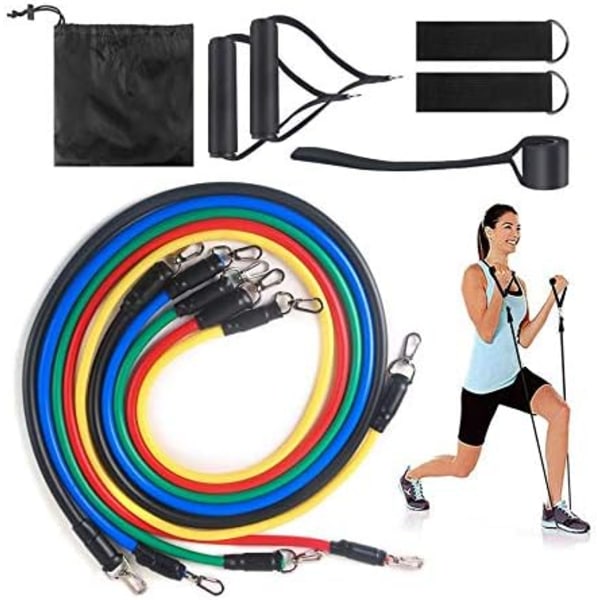 Eercise Fitness Set - Kuntoilun venytys- ja vahvistussetti - Kehonrakennus - Joustava vetoköysi - Koko kehon vyötärön, käsivarsien ja jalkojen voimaharjoittelu