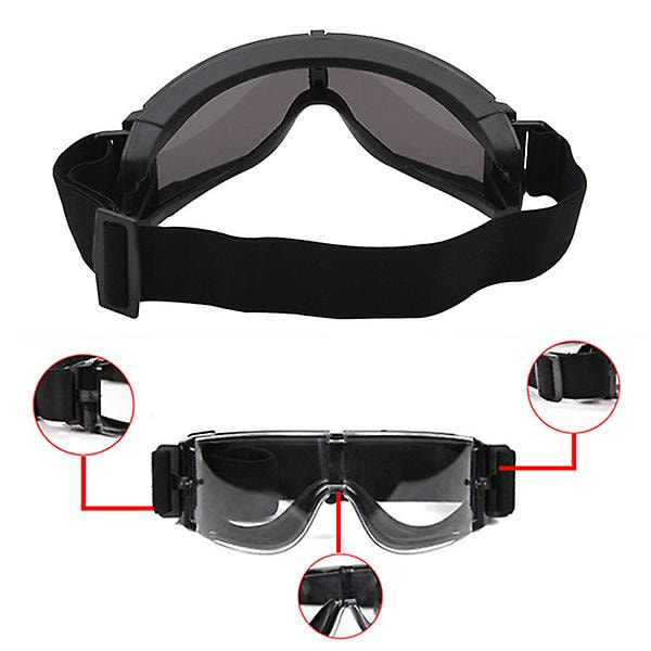 Utomhus vindtäta skyddsglasögon med 3 linser Anti-UV glasögon solglasögon Transparent