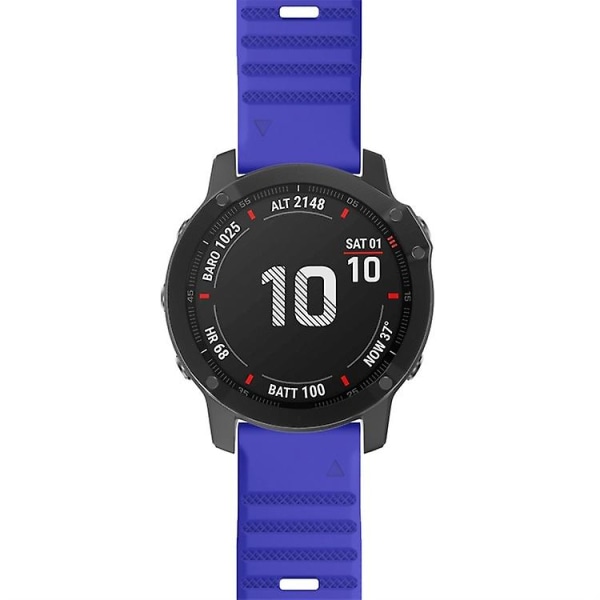 Til Garmin Fenix ​​6x 26mm Silikone Smart Watch Band Sapphire Blue