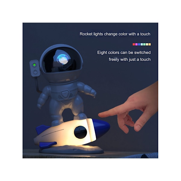 Nebula Ny Rocket Astronaut Stjernehimmel Projektor Bluetooth App Kontrol Hvid Støj Højttaler Atmosfære RGB Natlys