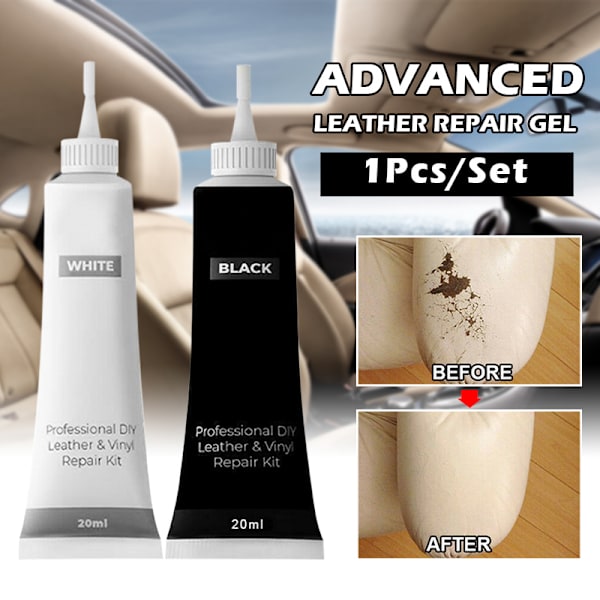 Advanced Leather Repair Gel Repairs Burns Holes Gouges för läderyta black