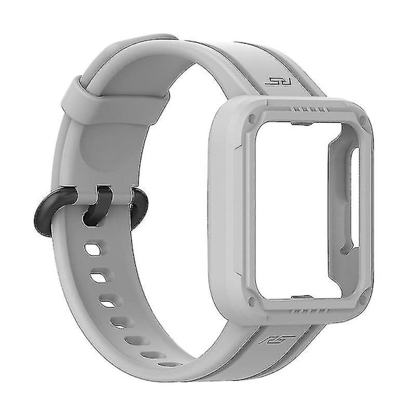 För Xiaomi Redmi Watch/redmi Watch 2/mi Watch Lite/mi Watch Lite 2 Smart Watch Armband Mjukt Silikon Armband Med Klockfodral 1 Grey