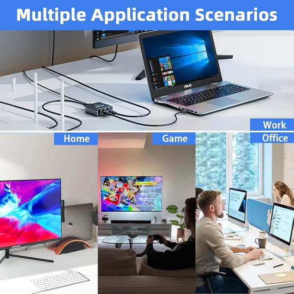 Ethernet Splitter 1 till 3 1000Mbps Gigabit Splitter med USB-ström RJ45 Nätverkshubb Stöder 3 Enheter Samtidigt