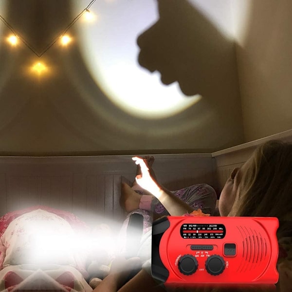 Hätäsääradio, hätä-LED-taskulamppu, 2000mAh power ja SOS