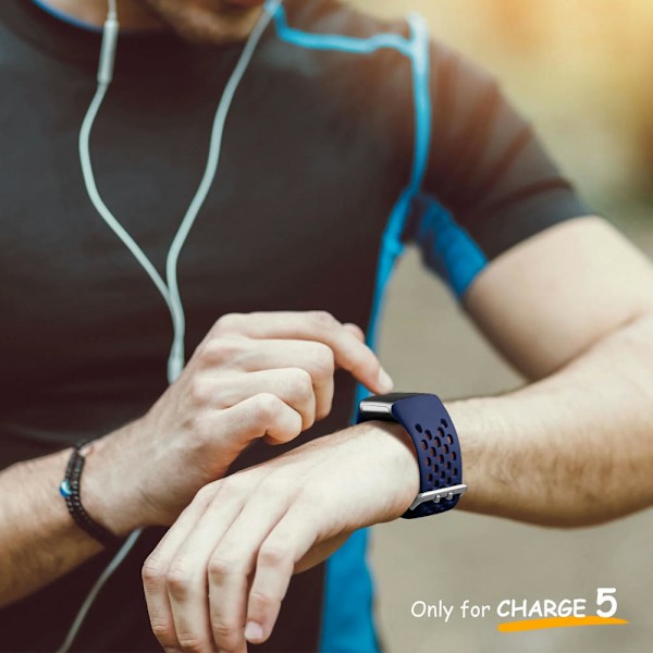 4 kpl yhteensopivaa Fitbit Charge 5/Charge 6 -rannekkeita naisille ja miehille, hengittävät ilma-aukkoiset urheilurannekkeet