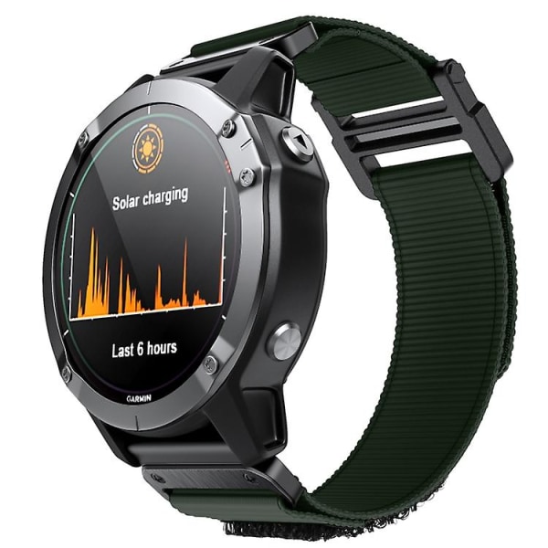 Garmin Fenix ​​6x / 5x 26 mm koukku- ja watch nylon Army Green