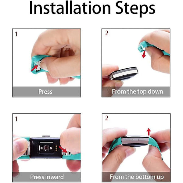 Erstatningsbånd som er kompatible for Fitbit Charge 2, Classic & Special Edition justerbare sportsarmbånd Cyan Large