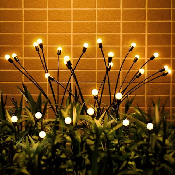 4 st 10 LED Solcellsdrivna Eldflugslampor, Vattentäta Utomhus Starburst Svajande Trädgårdslampor, Dekorativa Ljusslingor, Stängs Av Automatiskt Under