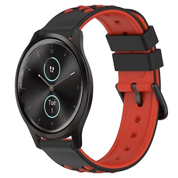 Garmin Garminmove Style 20 mm:n kaksivärinen huokoinen watch Black-Red