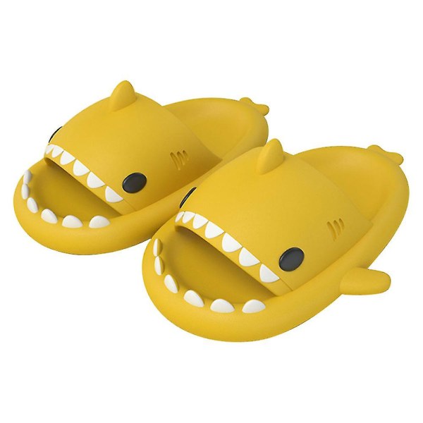 Shark Hjemmesko Shark Cloud Hjemmesko Cloud Shark Slides Søde haj hjemmesko til kvinder Anti-slip Nyhed Åben tå slides Yellow 40-41