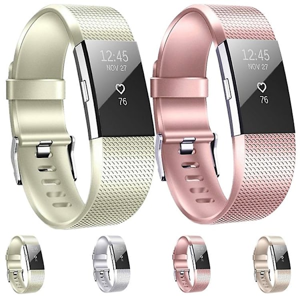 Fitbit Charge 2 -ruudulliselle watch Rose Gold