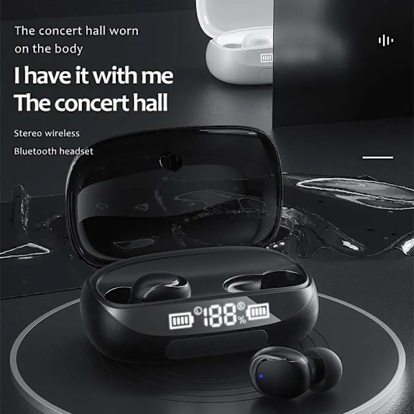 Sann trådlösa Bluetooth-hörlurar XY60 med högtalar-LED-display, aktiv brusreducering, HD-samtal