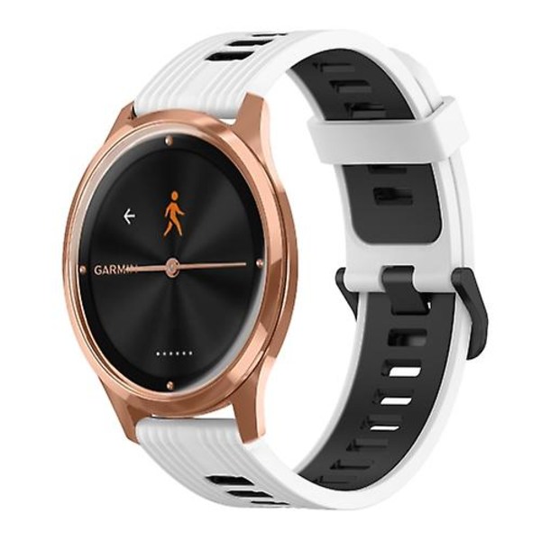 Garmin Move Luxe 20 mm pystykuvioinen kaksivärinen watch White-Black