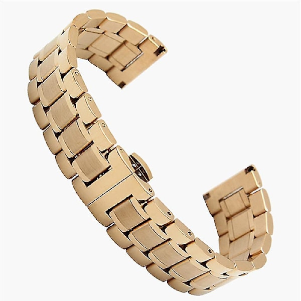 12mm/14mm/15mm/16mm/17mm/18mm/19mm/20mm/21mm/22mm/23mm/24mm/26mm rustfrit stålur med flad top Gold 19mm